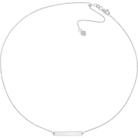Olas d'Oro - 14K White Gold Engravable Mini Bar Adjustable Choker with Lobster Clasp