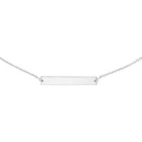 Olas d'Oro - 14K White Gold Engravable Mini Bar Adjustable Choker with Lobster Clasp