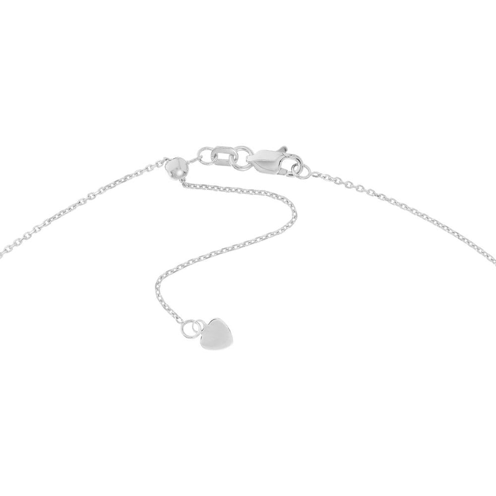 Olas d'Oro - 14K White Gold Engravable Mini Bar Adjustable Choker with Lobster Clasp