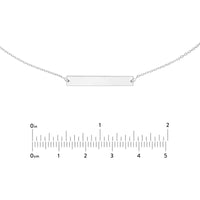 Olas d'Oro - 14K White Gold Engravable Mini Bar Adjustable Choker with Lobster Clasp