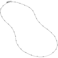 Olas d'Oro - 14K White Gold Faceted Bead Saturn Chain Necklace - 20 Inches