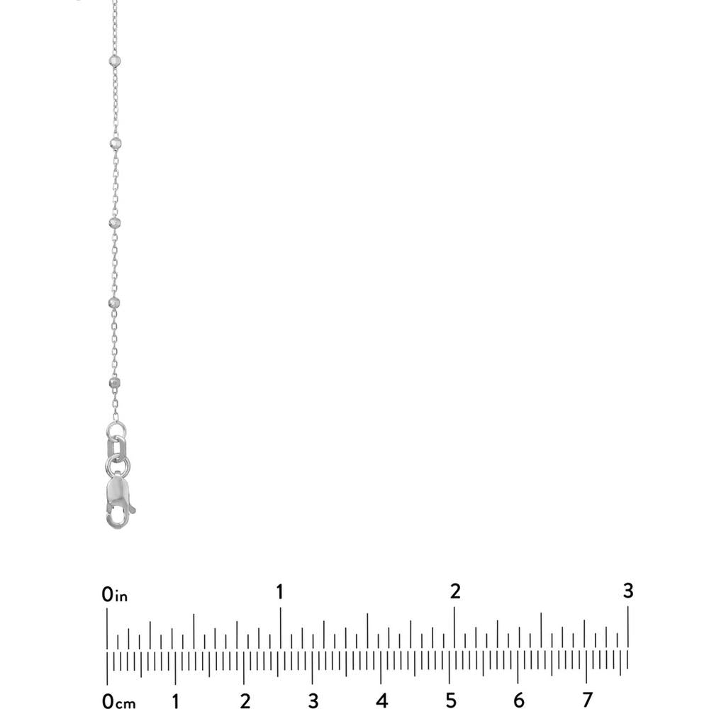 Olas d'Oro - 14K White Gold Faceted Bead Saturn Chain Necklace - 20 Inches
