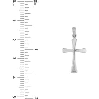 Olas d'Oro - 14K White Gold Flare-edged Cross Pendant - 1.05 Grams Average Weight