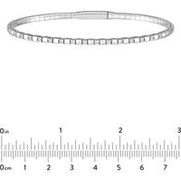 Olas d'Oro - 14K White Gold Flexi Bracelet with Alternating Diamond and Square Links - 0.38 Carat Total Diamond Weight