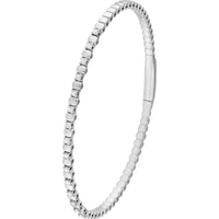 Olas d'Oro - 14K White Gold Flexi Bracelet with Alternating Round Diamonds - 1/3 Total Carat Weight