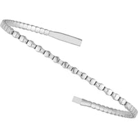 Olas d'Oro - 14K White Gold Flexi Bracelet with Alternating Round Diamonds - 1/3 Total Carat Weight