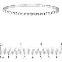 Olas d'Oro - 14K White Gold Flexi Bracelet with Alternating Round Diamonds - 1/3 Total Carat Weight