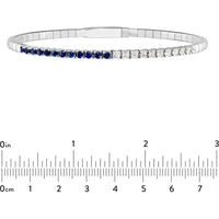 Olas d'Oro - 14K White Gold Flexi Tennis Bracelet with Alternating 2.2mm Sapphire and 0.47 Carat Diamond Accents