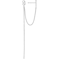 Olas d'Oro - 14K White Gold Front to Back Staple Bar Drop Chain Earrings