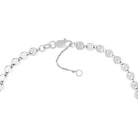 Olas d'Oro - 14K White Gold Full Disk Adjustable Anklet - 4mm Discs, Lobster Clasp, 4.01g Weight