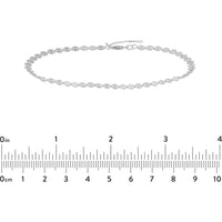 Olas d'Oro - 14K White Gold Full Disk Adjustable Anklet - 4mm Discs, Lobster Clasp, 4.01g Weight