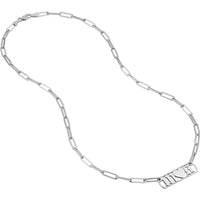 Olas d'Oro - 14K White Gold Gothic Initial Heart Paper Clip Necklace