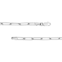 Olas d'Oro - 14K White Gold Gothic Initial Heart Paper Clip Necklace