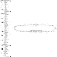 Olas d'Oro - 14K White Gold Gothic Nameplate Paper Clip Bracelet with Lobster Clasp - 2.00g Total Weight