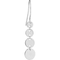 Olas d'Oro - 14K White Gold Graduated Disc Dangle Earrings - 1.55g