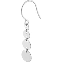Olas d'Oro - 14K White Gold Graduated Disc Dangle Earrings - 1.55g