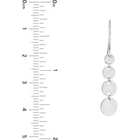 Olas d'Oro - 14K White Gold Graduated Disc Dangle Earrings - 1.55g