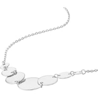 Olas d'Oro - 14K White Gold Graduated Disc Station Necklace - Adjustable Design