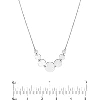 Olas d'Oro - 14K White Gold Graduated Disc Station Necklace - Adjustable Design