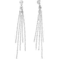 Olas d'Oro - 14K White Gold Hammered Forzentina Chain Earring Extensions