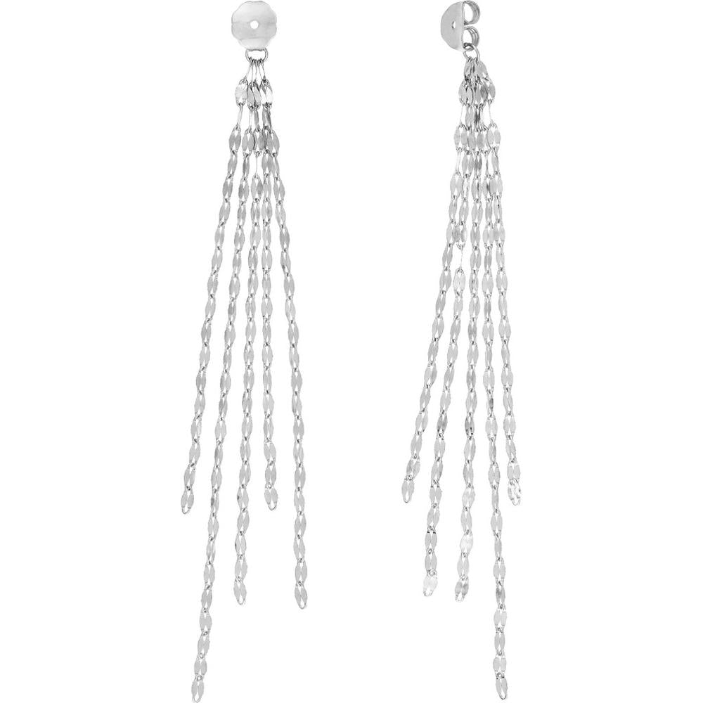 Olas d'Oro - 14K White Gold Hammered Forzentina Chain Earring Extensions