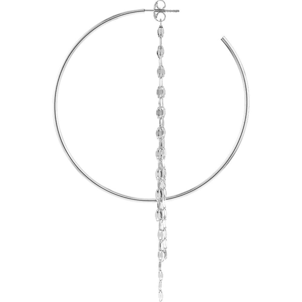 Olas d'Oro - 14K White Gold Hammered Forzentina Chain Earring Extensions