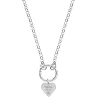 Olas d'Oro - 14K White Gold Heart Engravable Charm - 15mm x 14.5mm