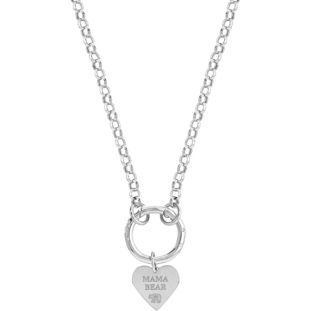 Olas d'Oro - 14K White Gold Heart Engravable Charm - 15mm x 14.5mm