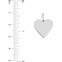 Olas d'Oro - 14K White Gold Heart Engravable Charm - 15mm x 14.5mm