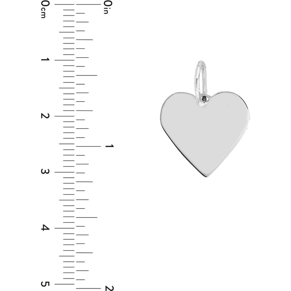 Olas d'Oro - 14K White Gold Heart Engravable Charm - 15mm x 14.5mm