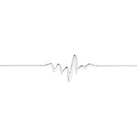Olas d'Oro - 14K White Gold Heartbeat Adjustable Bracelet - 1.20g Weight