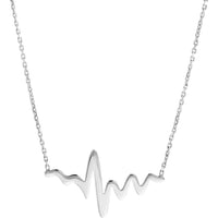 Olas d'Oro - 14K White Gold Heartbeat Adjustable Necklace