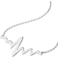 Olas d'Oro - 14K White Gold Heartbeat Adjustable Necklace