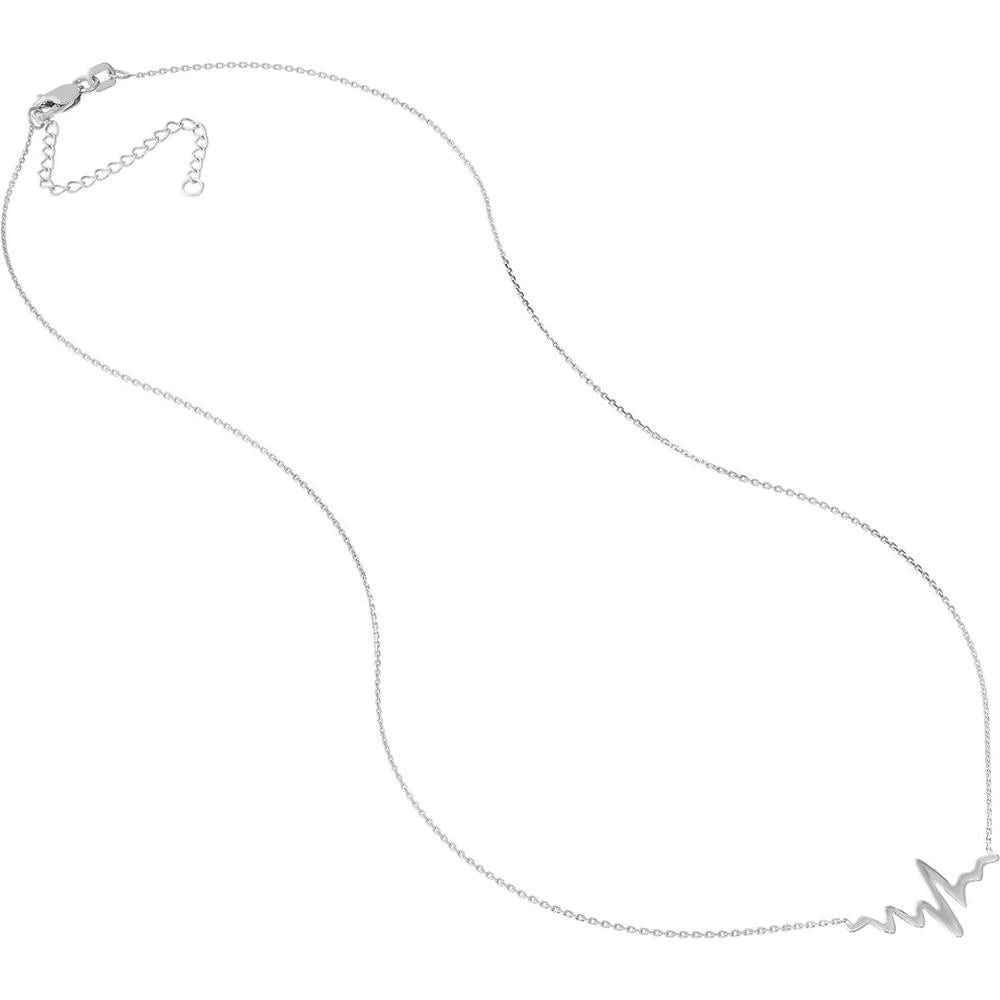 Olas d'Oro - 14K White Gold Heartbeat Adjustable Necklace