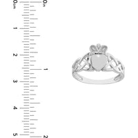 Olas d'Oro - 14K White Gold High-Polished Braided Claddagh Ring
