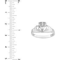 Olas d'Oro - 14K White Gold High-Polished Claddagh Ring for Women - Timeless Symbol of Love and Loyalty