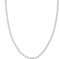 Olas d'Oro - 14K White Gold Hollow Rolo Chain Bracelet with Lobster Lock - 7.25"