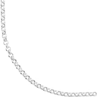 Olas d'Oro - 14K White Gold Hollow Rolo Chain Bracelet with Lobster Lock - 7.25"