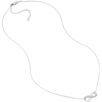 Olas d'Oro - 14K White Gold Infinity Necklace with 1/15 Total Carat Weight Diamond  Timeless Gift for Her