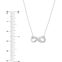 Olas d'Oro - 14K White Gold Infinity Necklace with 1/15 Total Carat Weight Diamond  Timeless Gift for Her