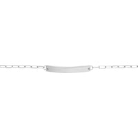 Olas d'Oro - 14K White Gold Kid ID Bracelet with Diamond-Cut Long Anchor Chain