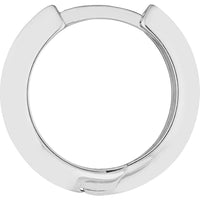 Olas d'Oro - 14K White Gold Knife Edge Polished Mini Huggie Hoop Earrings - 13.50mm Diameter
