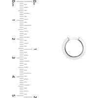 Olas d'Oro - 14K White Gold Knife Edge Polished Mini Huggie Hoop Earrings - 13.50mm Diameter