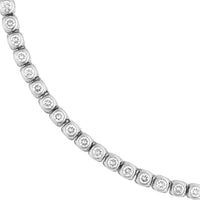 Olas d'Oro - 14K White Gold Large Bezel Set Diamond Tennis Necklace - 7.10 Carat Total Diamond Weight