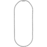 Olas d'Oro - 14K White Gold Large Bezel Set Diamond Tennis Necklace - 7.10 Carat Total Diamond Weight