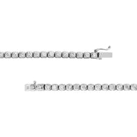 Olas d'Oro - 14K White Gold Large Bezel Set Diamond Tennis Necklace - 7.10 Carat Total Diamond Weight