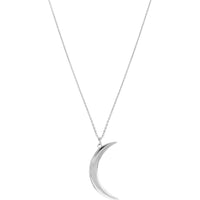 Olas d'Oro - 14K White Gold Large Crescent Moon Pendant Necklace