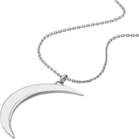 Olas d'Oro - 14K White Gold Large Crescent Moon Pendant Necklace