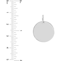 Olas d'Oro - 14K White Gold Large Disk Engravable Charm - 1.95g