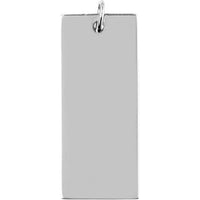 Olas d'Oro - 14K White Gold Large Rectangular Engravable Charm - 3.10g
